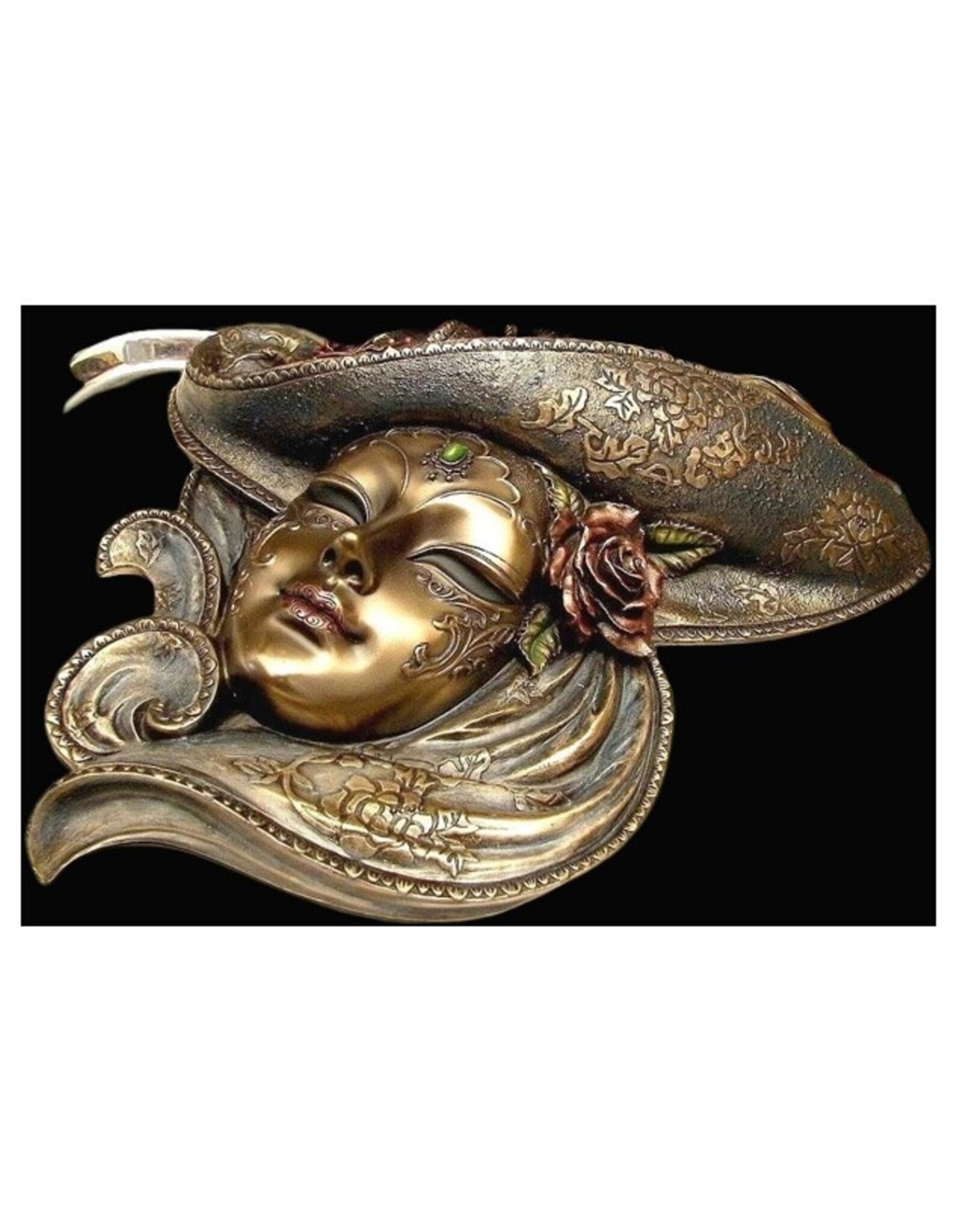 Veronese Design Miscellaneous - Venetian Mask with Roses Wall Hanging Veronese Design