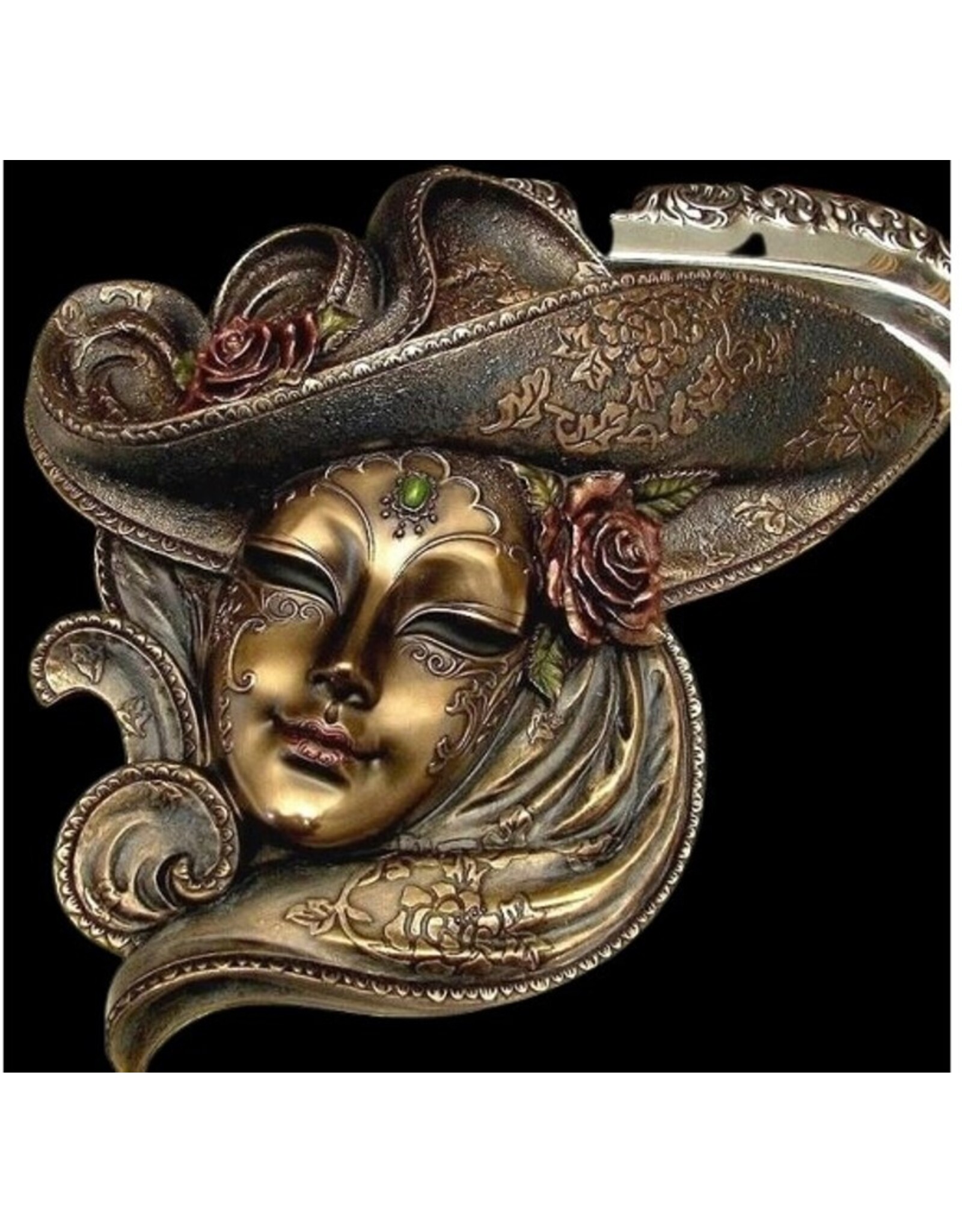 Veronese Design Miscellaneous - Venetian Mask with Roses Wall Hanging Veronese Design
