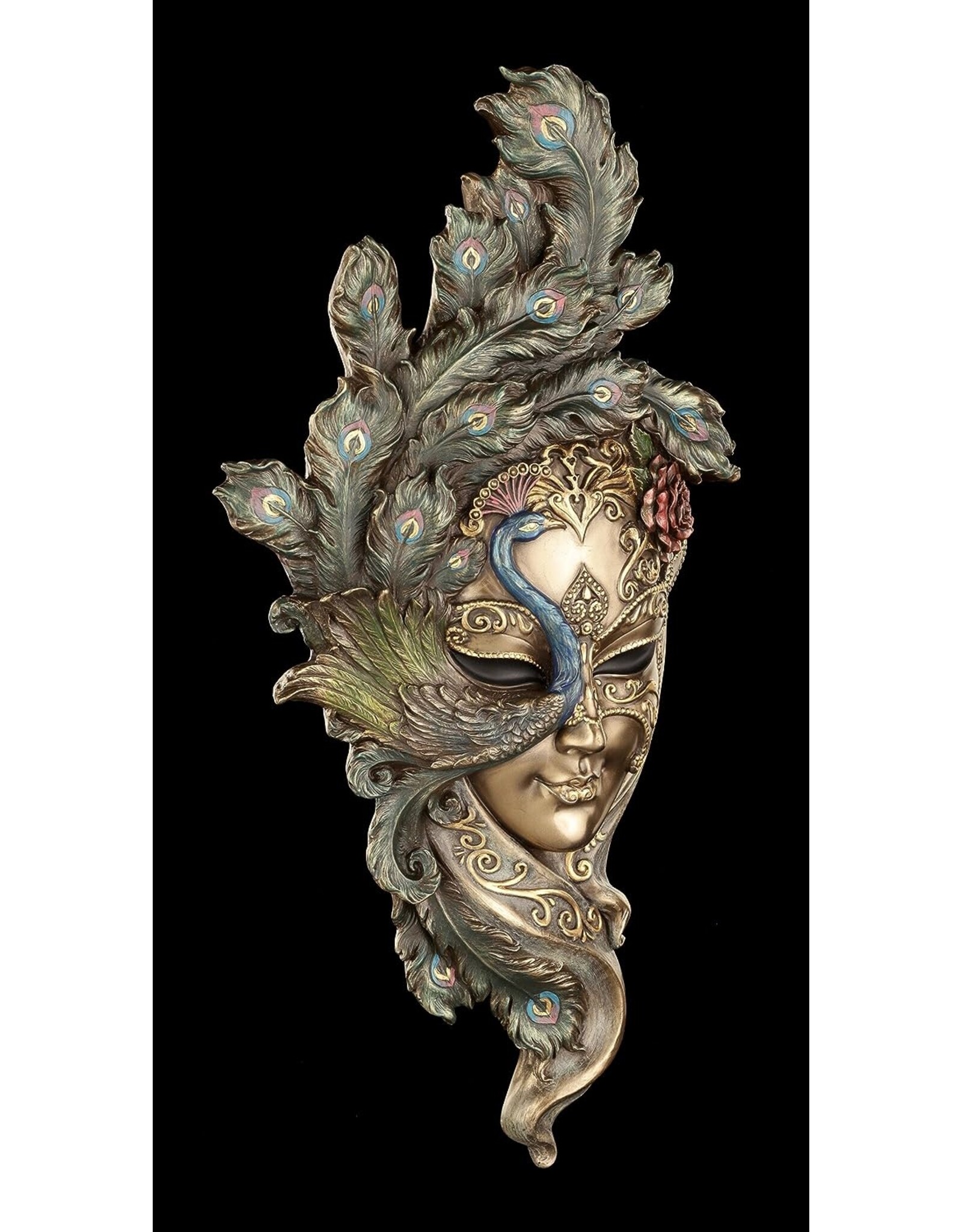 Veronese Design Miscellaneous - Venetian Mask Peacock Wall Hanging Veronese Design