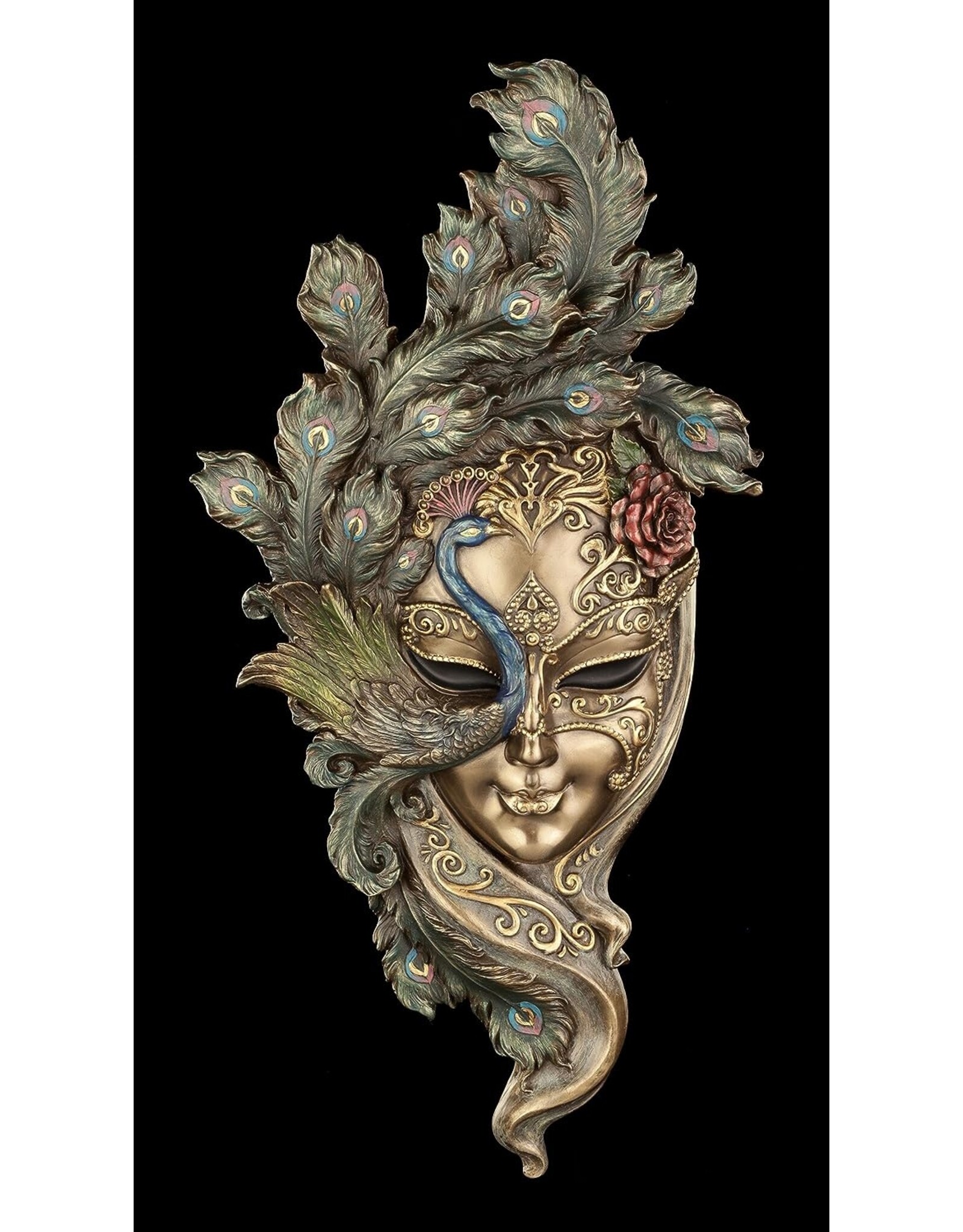 Veronese Design Miscellaneous - Venetian Mask Peacock Wall Hanging Veronese Design