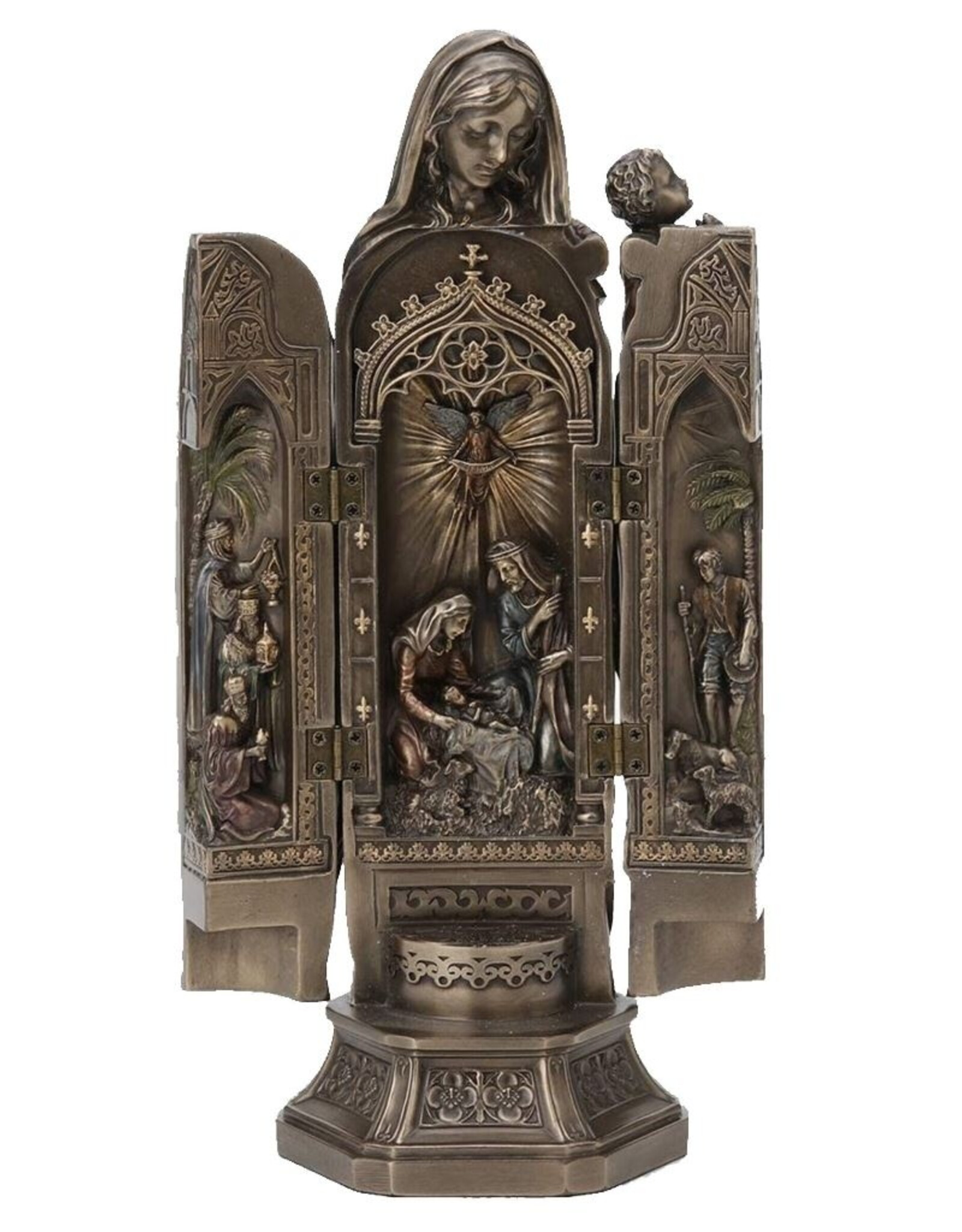 Veronese Design Giftware & Lifestyle -   Lady of Grace Virgin Mary Triptych Altar 29cm