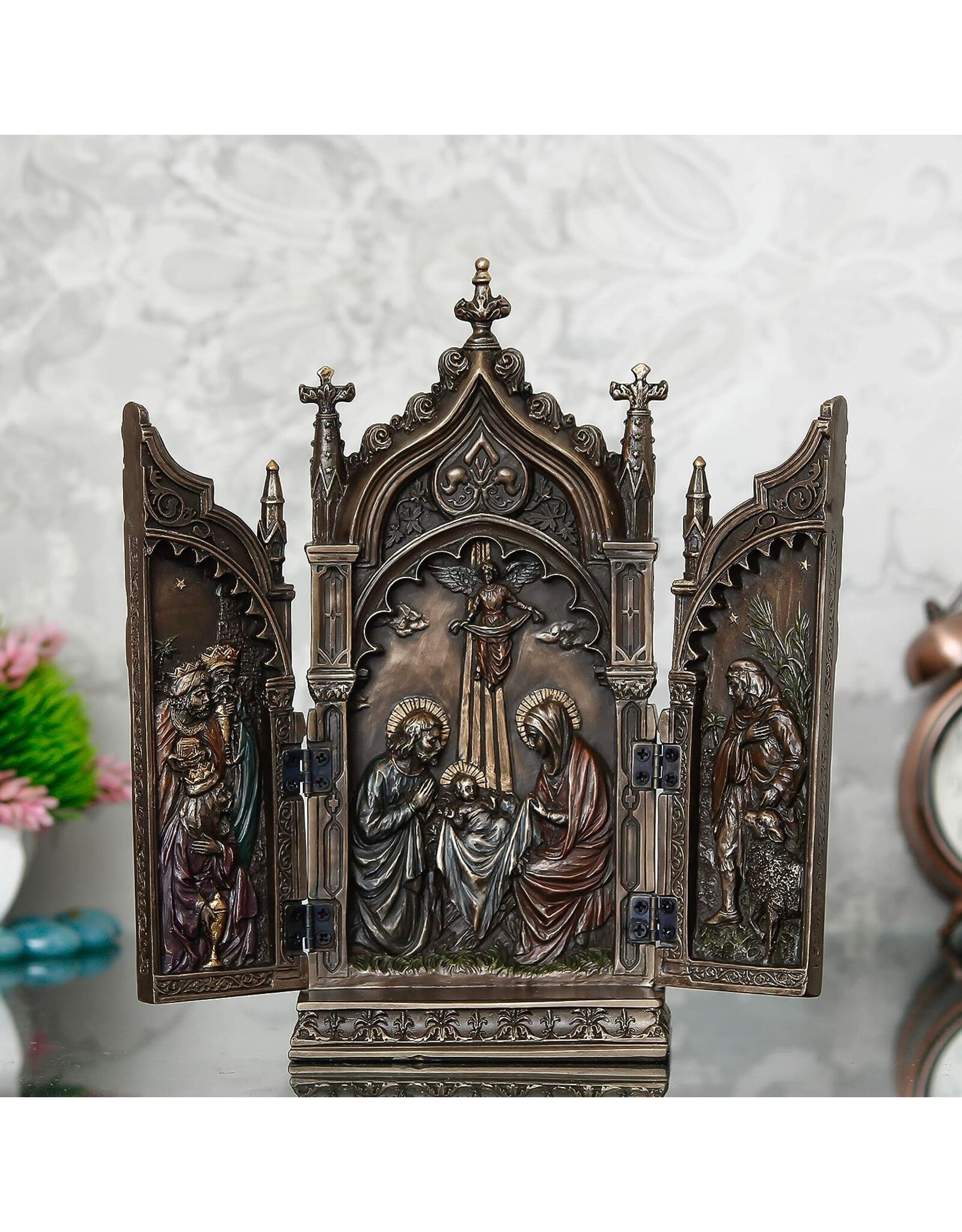 Veronese Design Giftware Figurines Collectables - Birth of Jesus - The Nativity Triptych Veronese Design