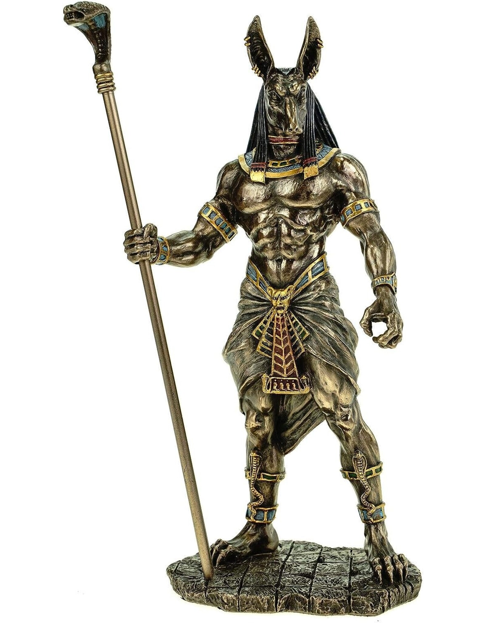 Veronese Design Giftware & Lifestyle - Egyptian God Anubis with Cobra sceptre Veronese Design
