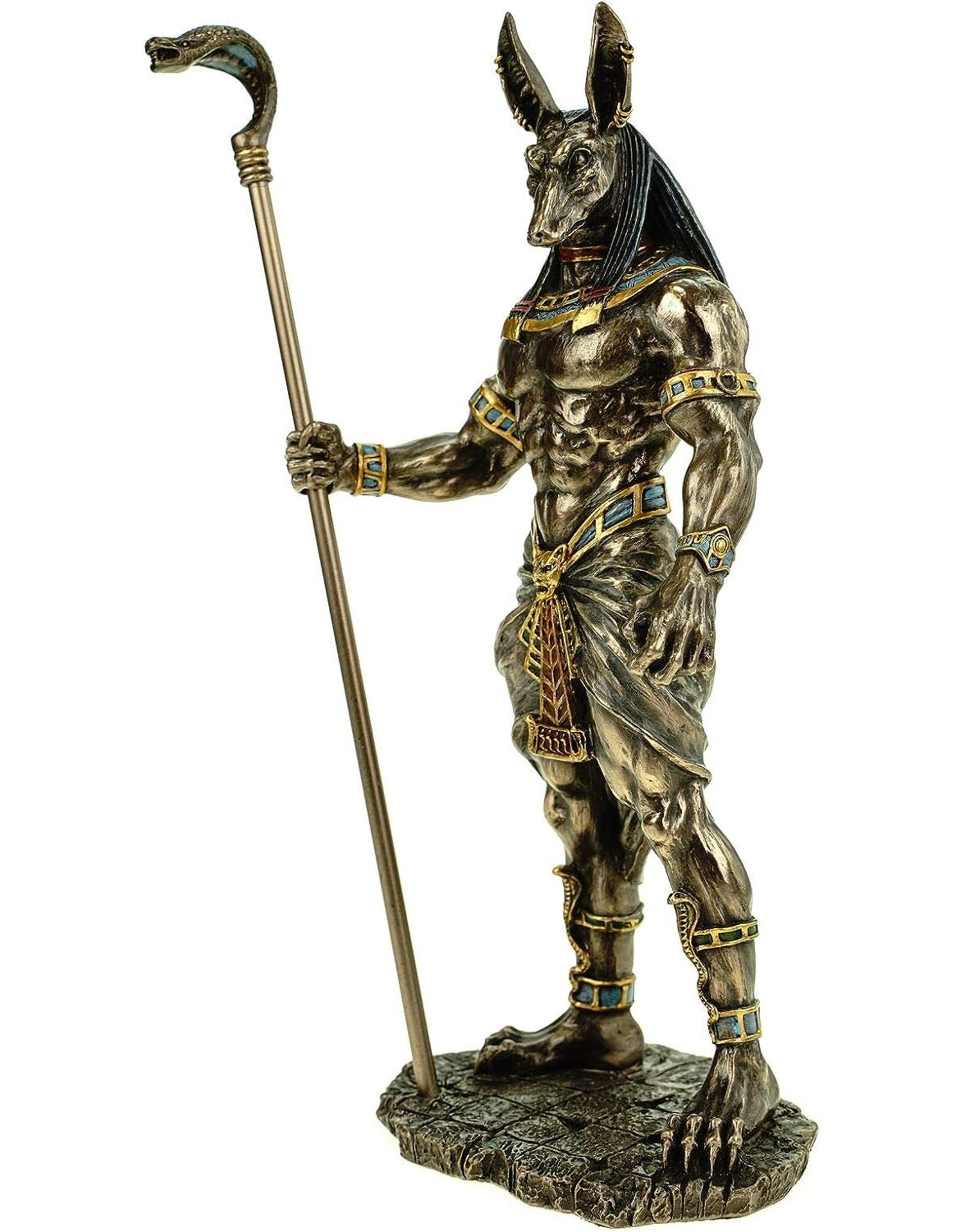 Veronese Design Giftware & Lifestyle - Egyptian God Anubis with Cobra sceptre Veronese Design