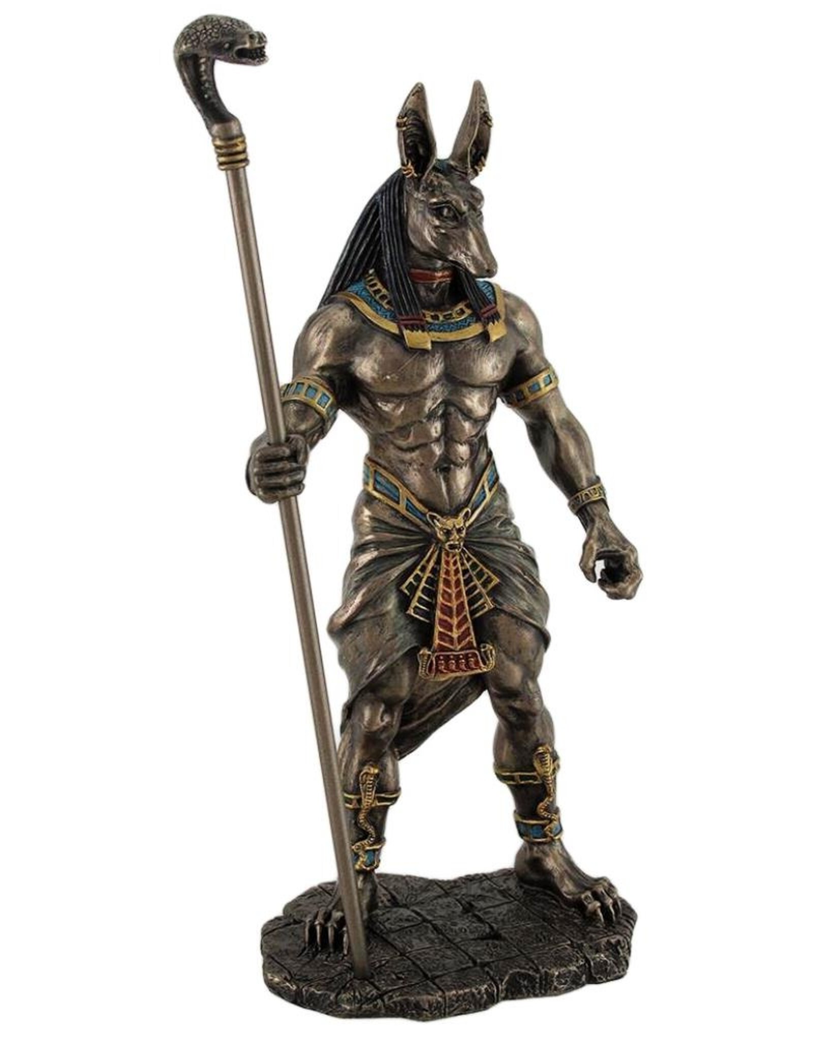 Veronese Design Giftware & Lifestyle - Egyptian God Anubis with Cobra sceptre Veronese Design