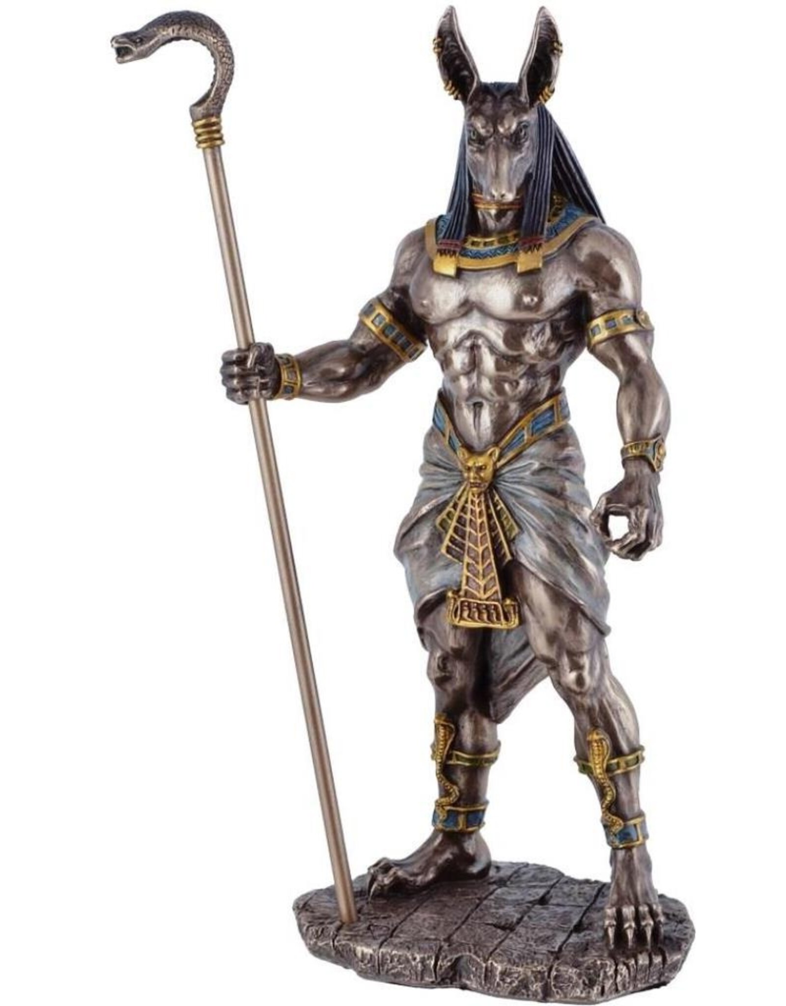 Veronese Design Giftware & Lifestyle - Egyptian God Anubis with Cobra sceptre Veronese Design