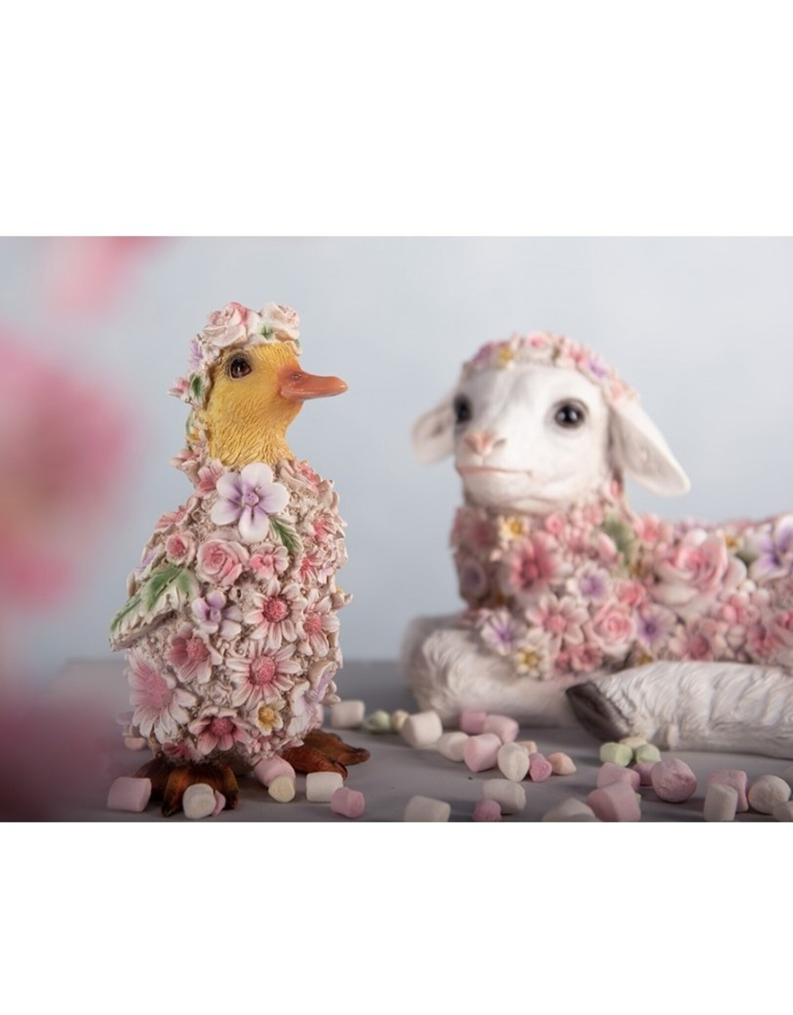 C&E Giftware & Lifestyle - Duck Flower Power Flower Duck figurine