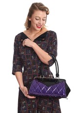 Banned Retro bags  Vintage bags - Banned Rockabilly LILYMAE handbag black-purple