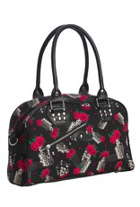 Banned Gothic bags Steampunk bags - Nashville Skulls&Roses Printed Studded Canvas Bowling bag