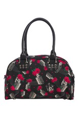 Banned Gothic bags Steampunk bags - Nashville Skulls&Roses Printed Studded Canvas Bowling bag