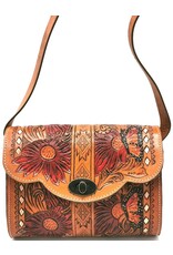 Trukado Leather bags - Leather shoulder bag with authentic flower-butterfly relief