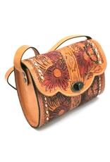 Trukado Leather bags - Leather shoulder bag with authentic flower-butterfly relief