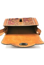 Trukado Leather bags - Leather shoulder bag with authentic flower-butterfly relief