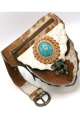 Trukado Leather Festival bags, waist bags and belt bags - Leather waist bag with cowhide Festival bag Ibiza Style