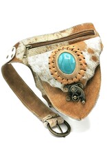 Trukado Leather Festival bags, waist bags and belt bags -   Cowhide waist bag with hook - Cowhide Festival Bag