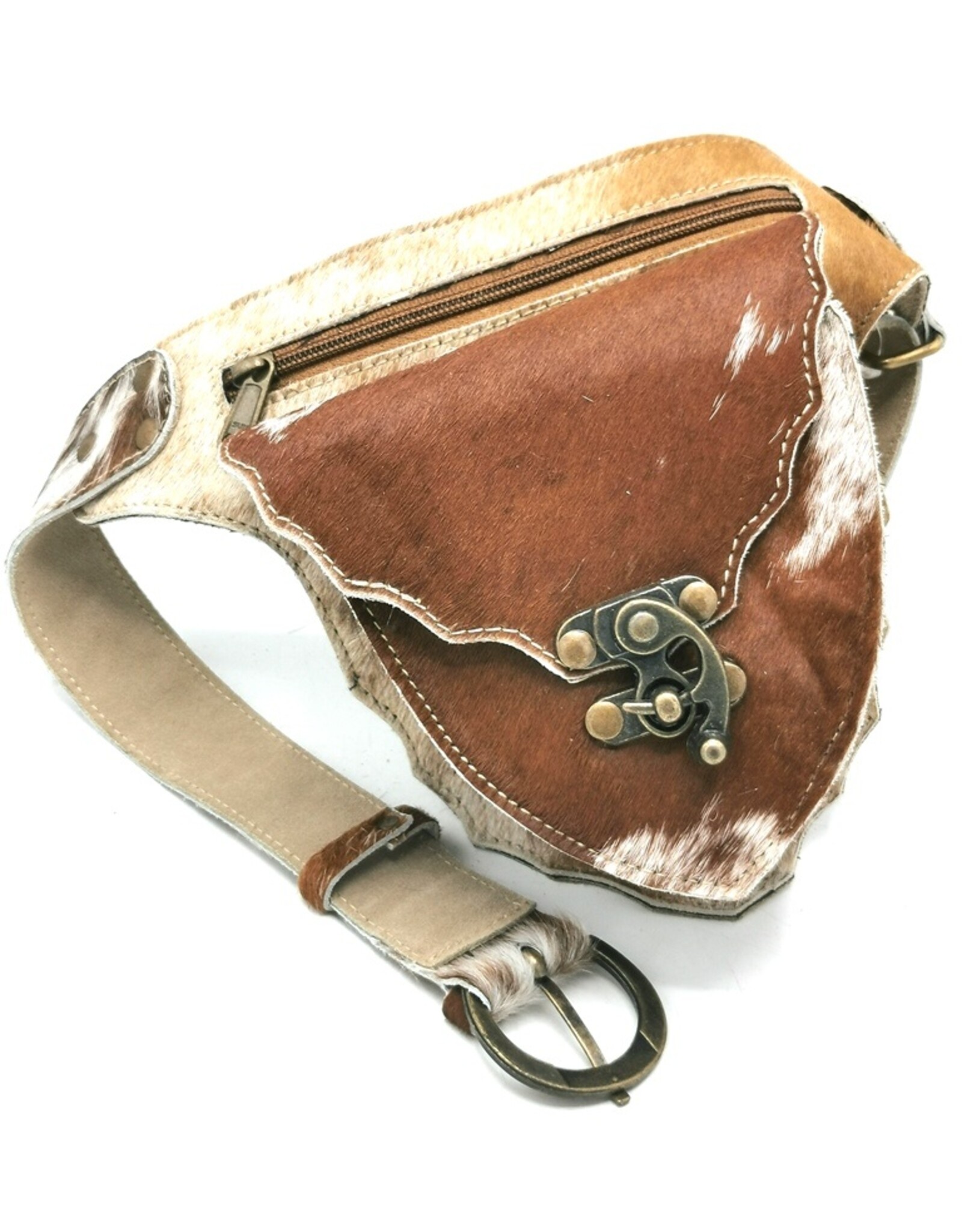 Trukado Leather Festival bags, waist bags and belt bags - Cowhide waist bag with hook - Ibiza Style Cowhide waist bag