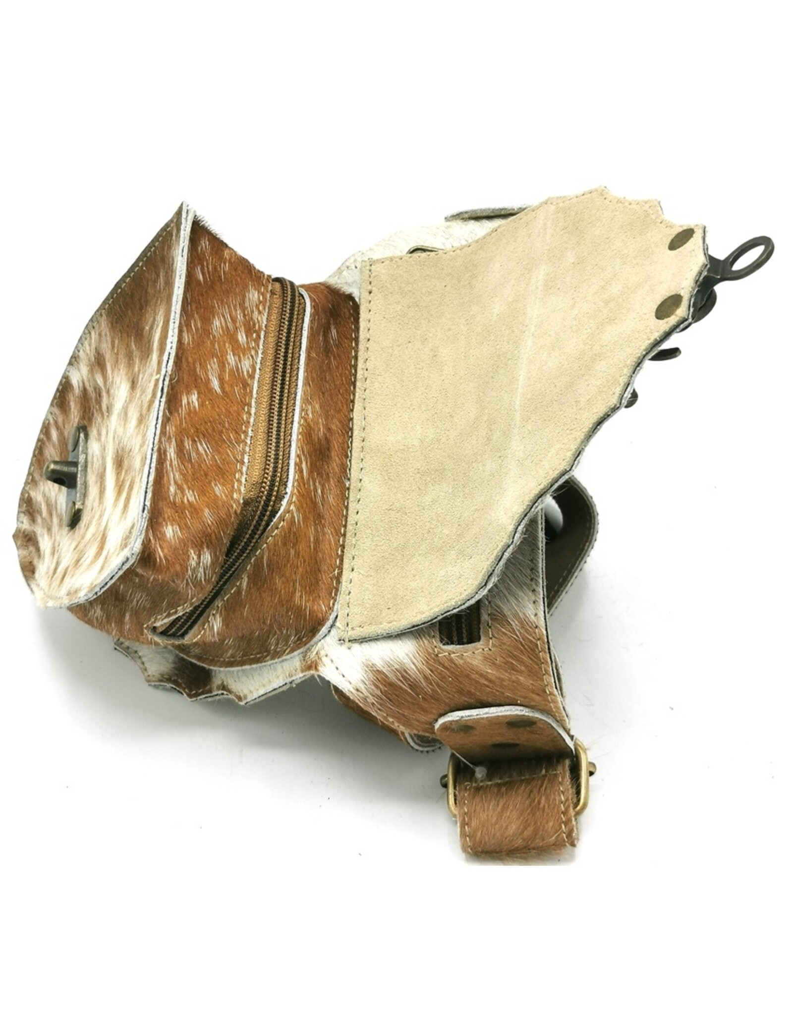 Trukado Leather Festival bags, waist bags and belt bags -  Cowhide Waist bag with Vintage Hook