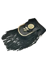 Trukado Small leather bags, cluches and more - Leather Waistbag with Cowhide and Fringes black