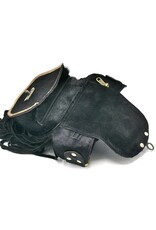 Trukado Small leather bags, cluches and more - Leather Waistbag with Cowhide and Fringes black