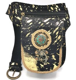 Trukado Cowhide waist bag Ibiza Black-Gold