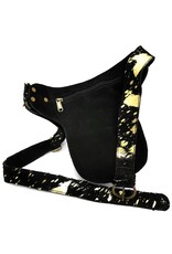 Trukado Leather Festival bags, waist bags and belt bags - Cowhide waist bag Ibiza Black-Gold