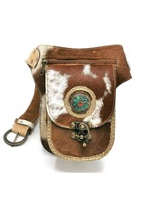 Trukado Leather bags - Cowhide waistbag with hook Ibiza - Festival bag Cowhide