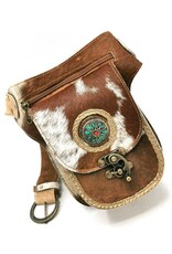 Trukado Leather bags - Cowhide waistbag with hook Ibiza - Festival bag Cowhide