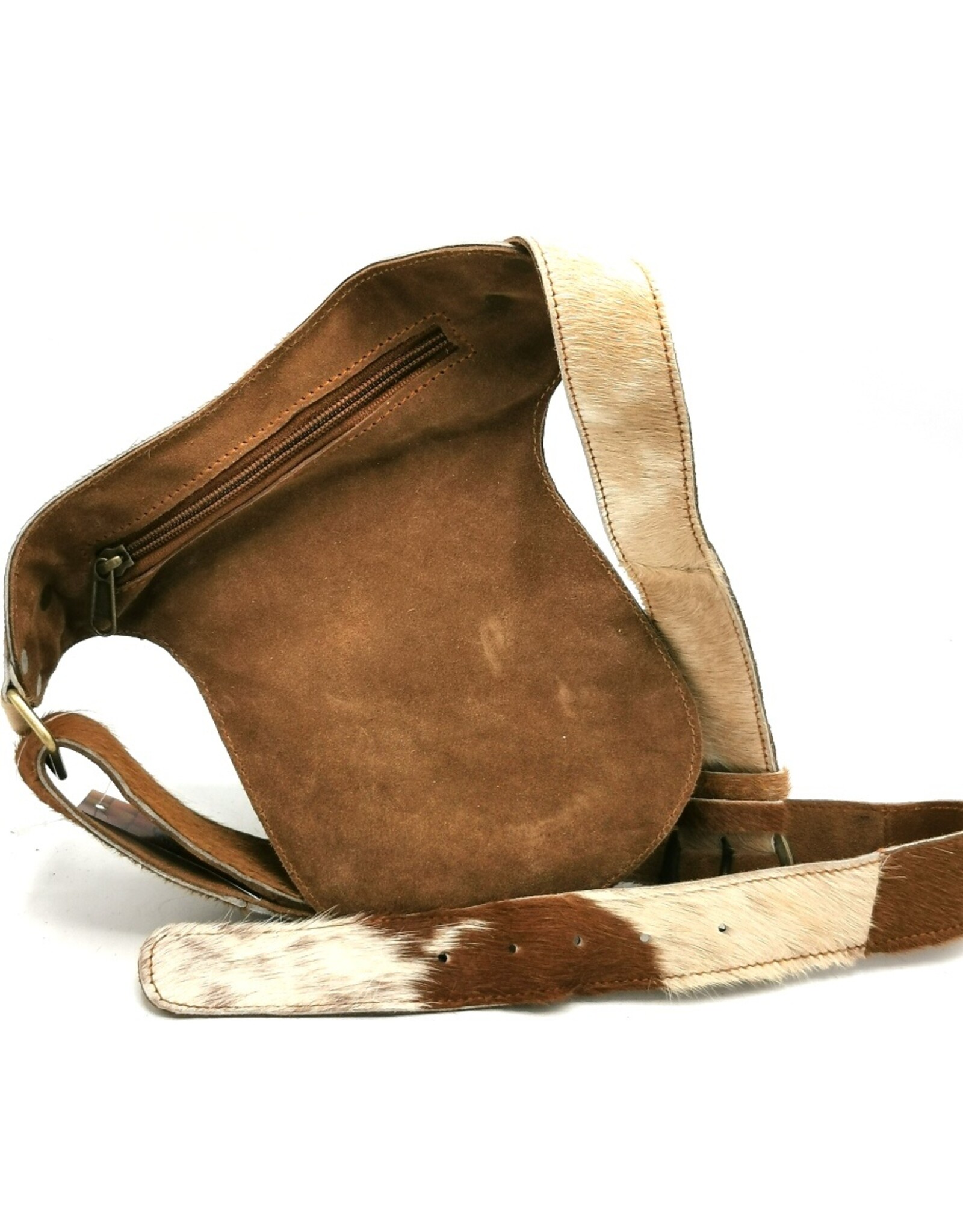 Trukado Leather bags - Cowhide waistbag with hook Ibiza - Festival bag Cowhide