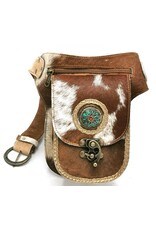 Trukado Leather bags - Cowhide waistbag with hook Ibiza - Festival bag Cowhide