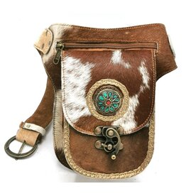 Trukado Cowhide waistbag with hook Ibiza - Festival bag Cowhide