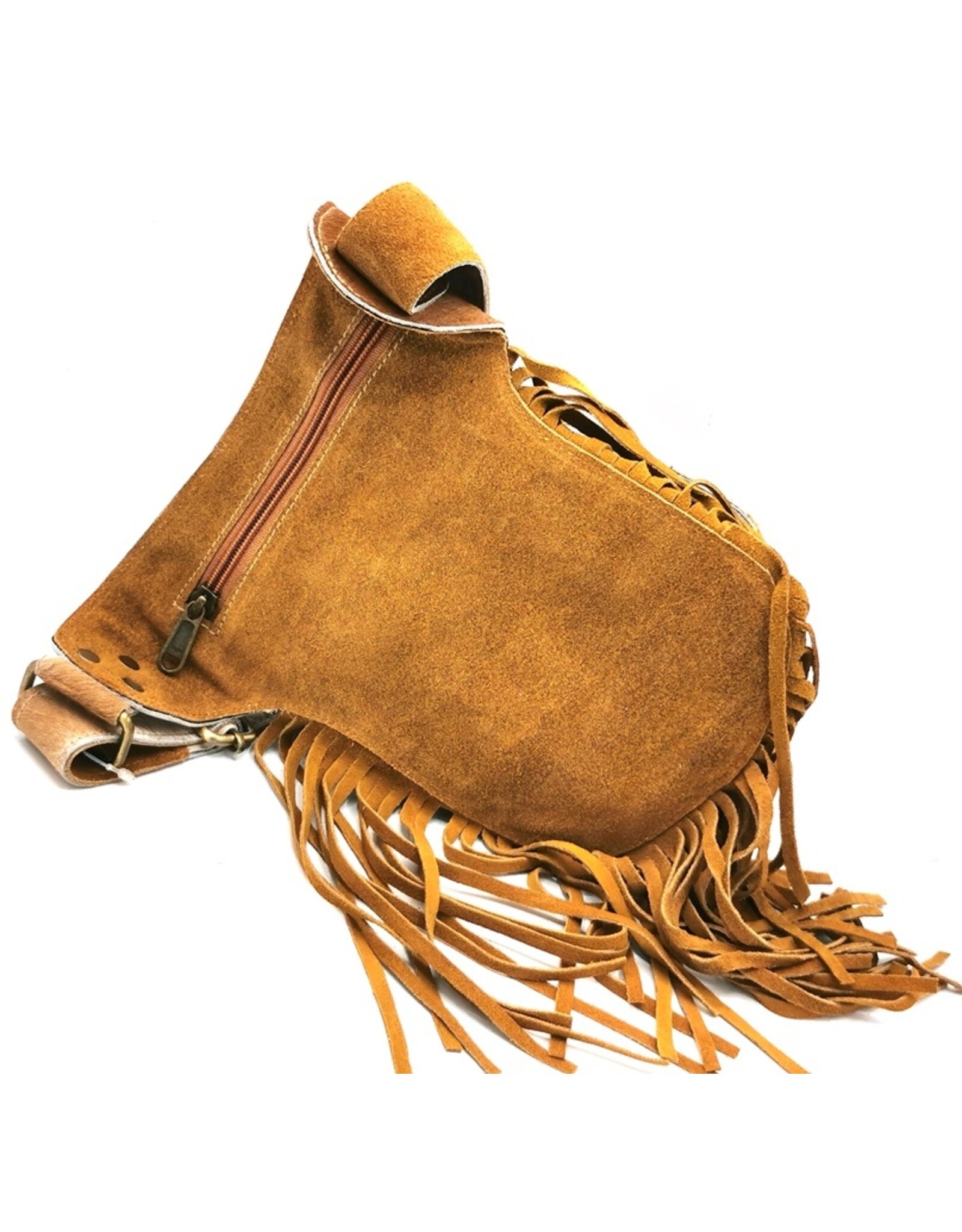 Trukado Leather Festival bags, waist bags and belt bags - Cowhide Waistbag with Fringes Ibiza Style (hazelnut)