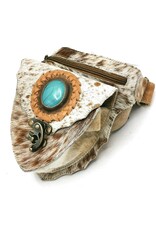 Trukado Leather Festival bags, waist bags and belt bags - Cowhide waist bag with turquoise stone and hook