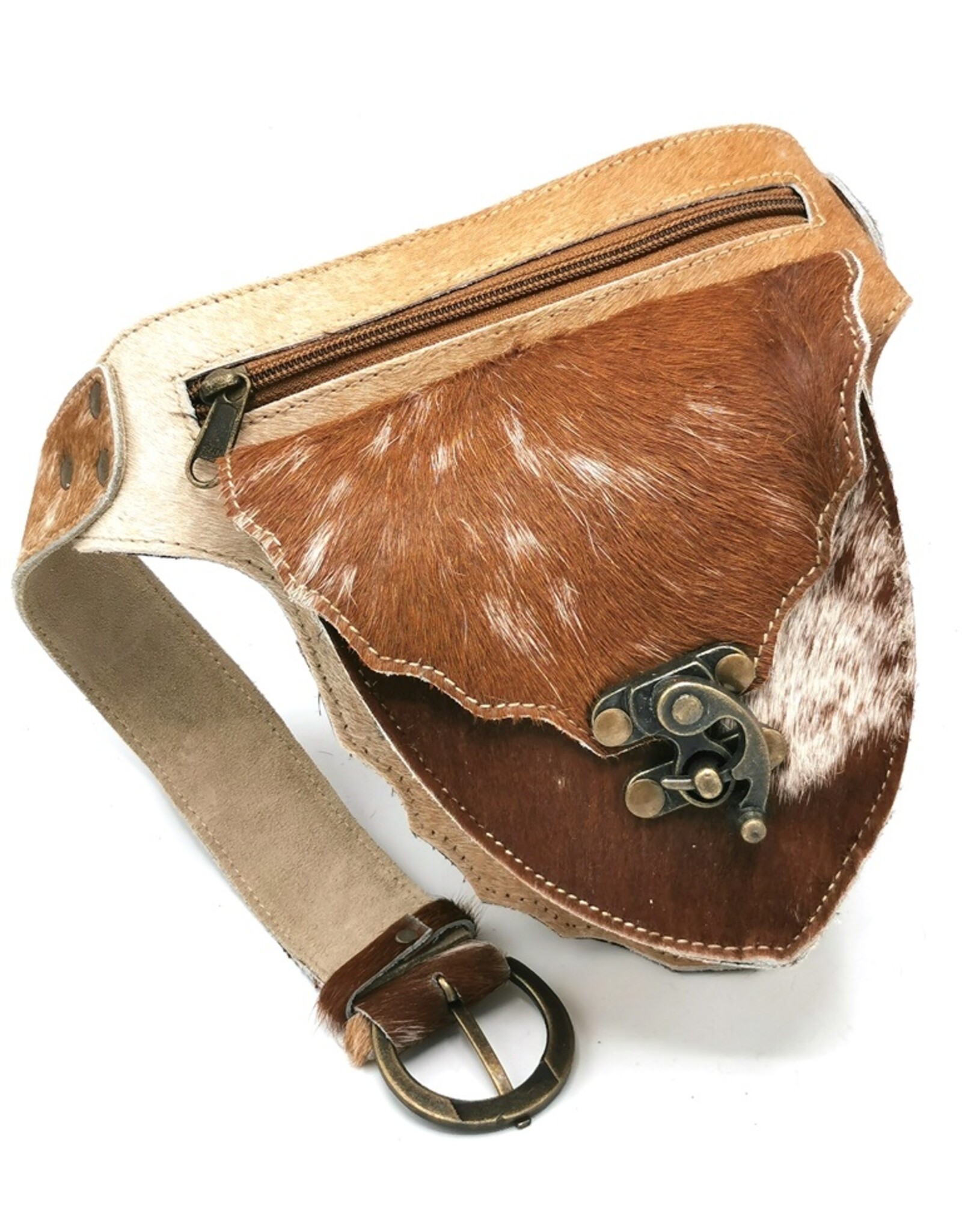 Trukado Leather Festival bags, waist bags and belt bags -  Leather waist bag cowhide Ibiza Style