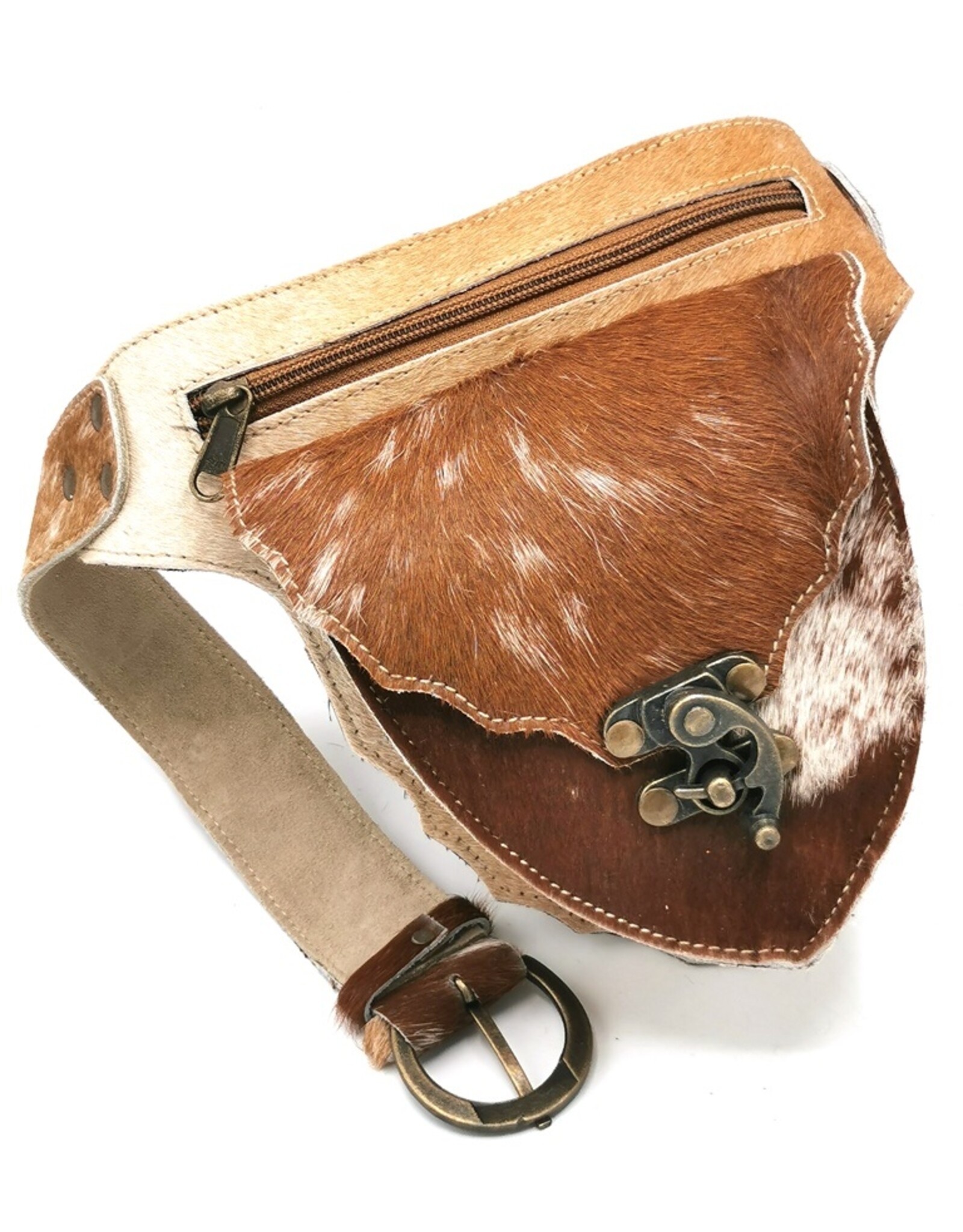 Trukado Leather Festival bags, waist bags and belt bags -  Leather waist bag cowhide Ibiza Style