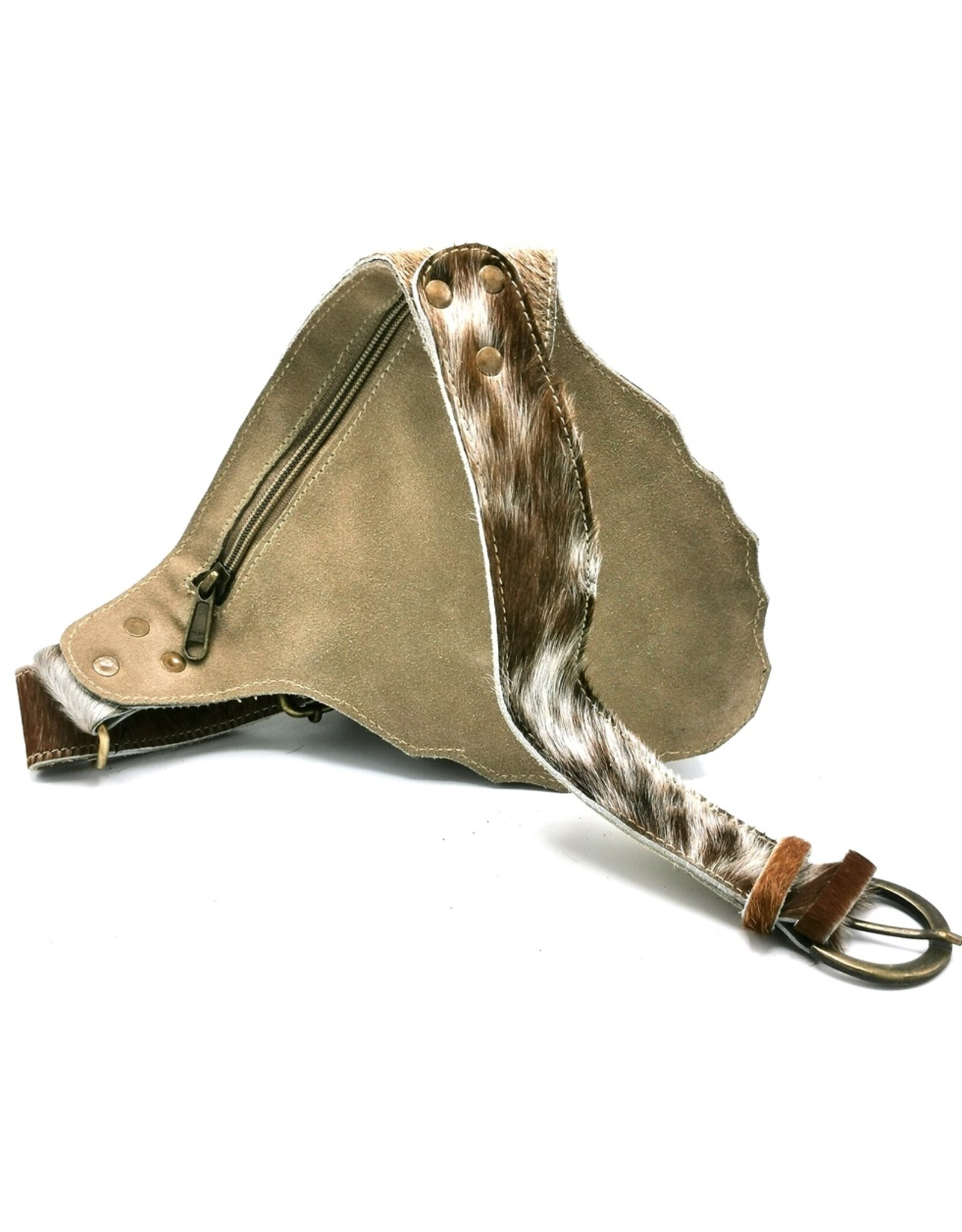 Trukado Leather Festival bags, waist bags and belt bags - Cowhide waist bag with vintage hook