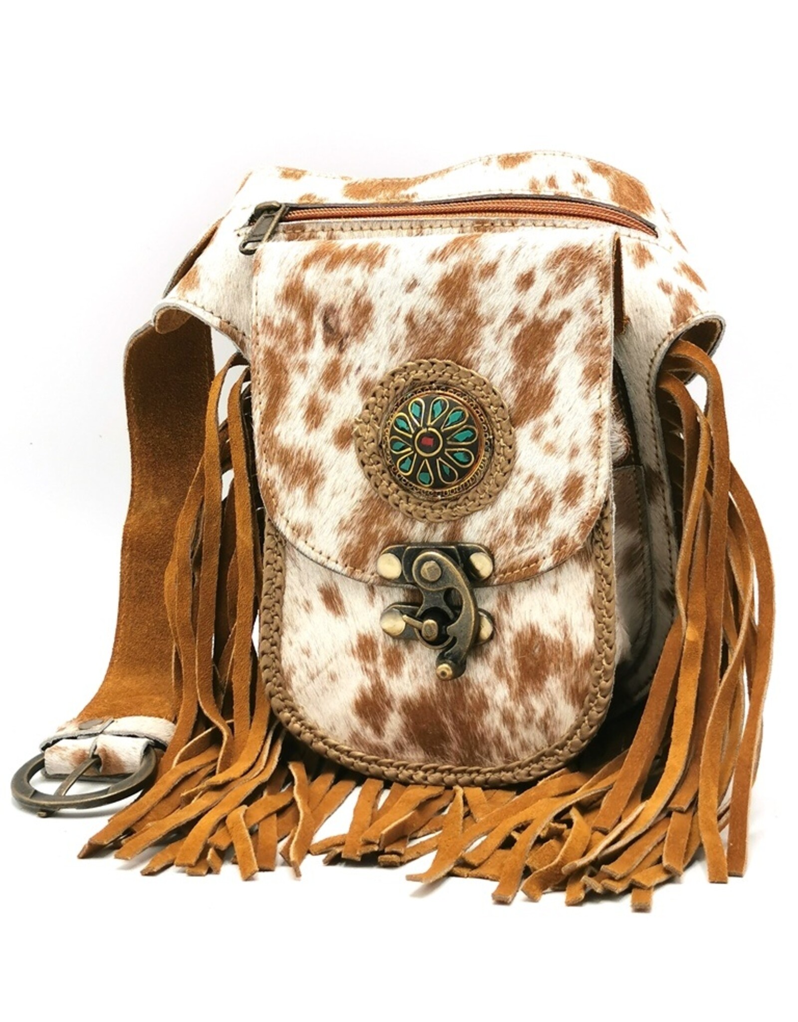 Trukado Small leather bags, clutches and more - Cowhide waist bag with fringes and hook