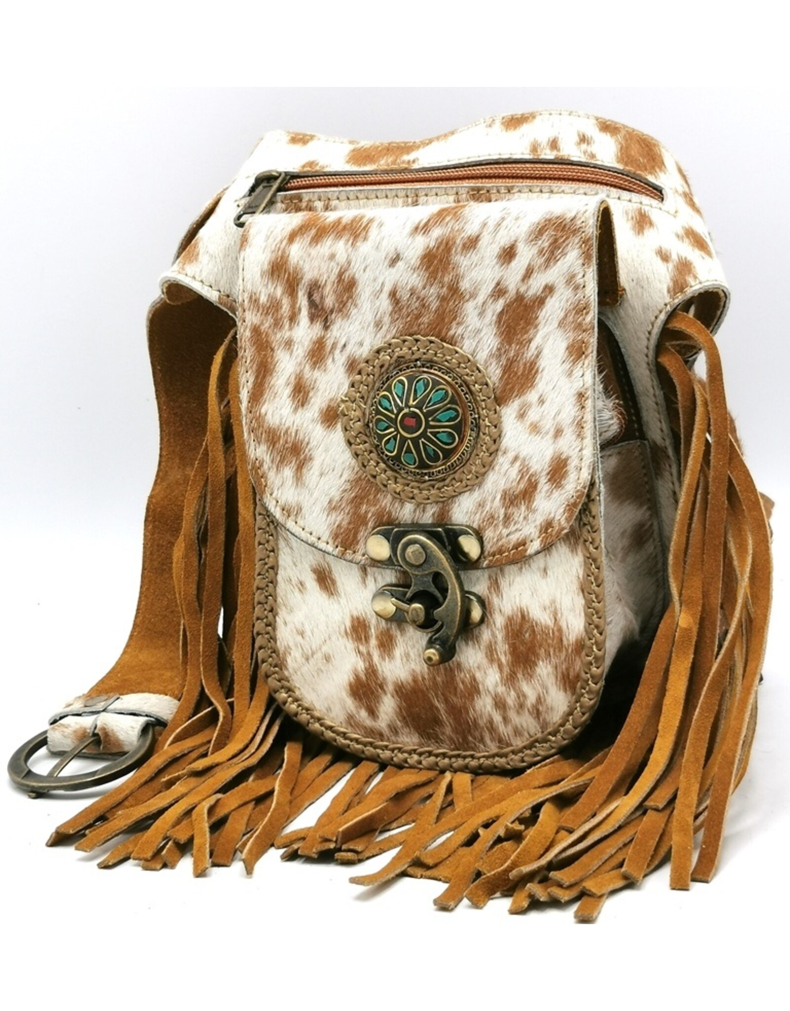 Trukado Small leather bags, clutches and more - Cowhide waist bag with fringes and hook