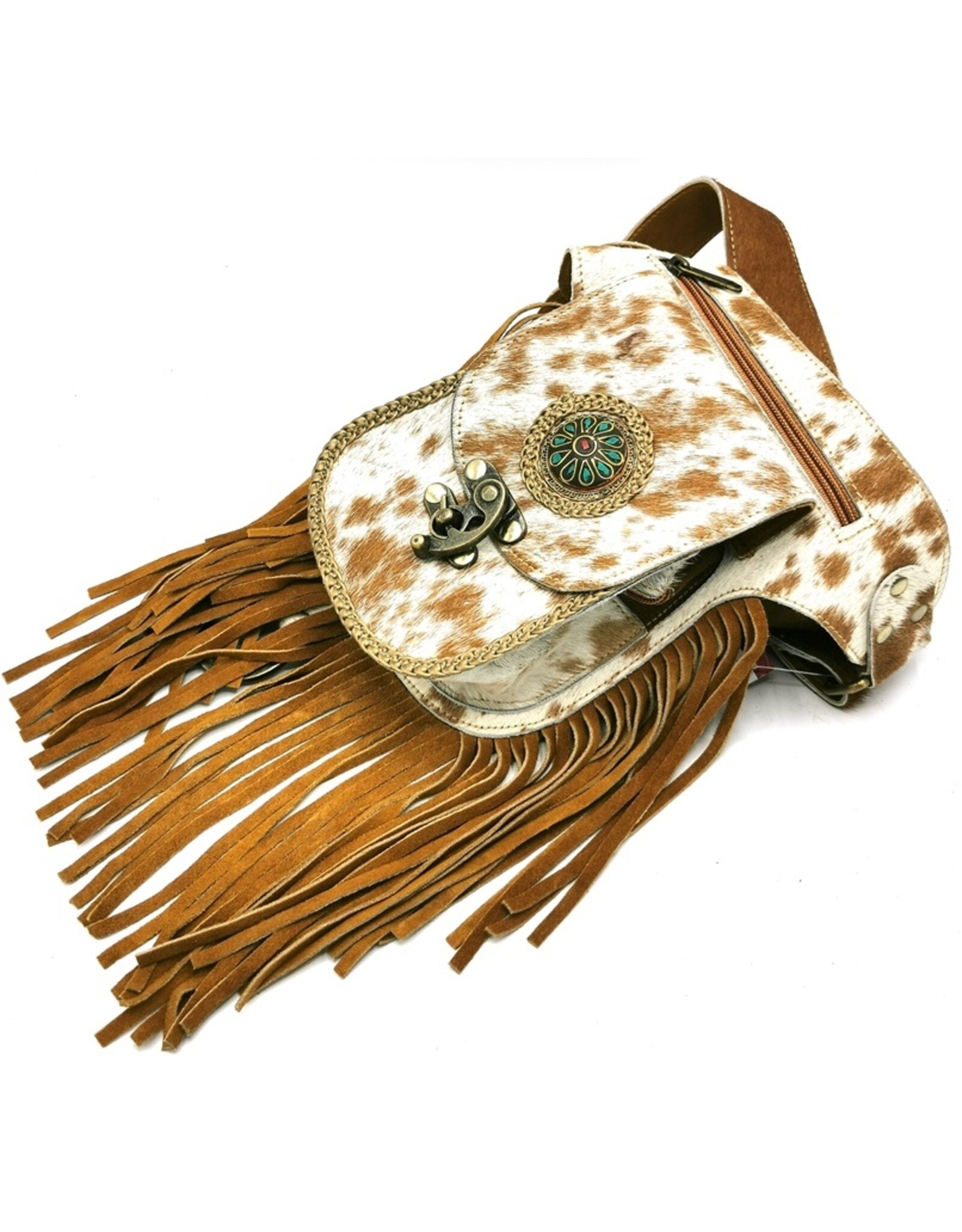 Trukado Small leather bags, clutches and more - Cowhide waist bag with fringes and hook