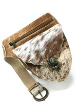 Trukado Leather Festival bags, waist bags and belt bags - Cowhide Waist bag with Vintage Hook brown/grey/white