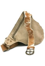 Trukado Leather Festival bags, waist bags and belt bags - Cowhide Waist bag with Vintage Hook brown/grey/white