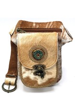 Trukado Leather Festival bags, waist bags and belt bags -Cowhide Waist Bag with Vintage Hook - Festival Bag Cowhide