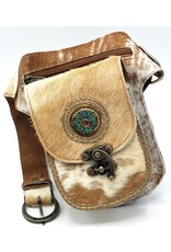 Trukado Leather Festival bags, waist bags and belt bags -Cowhide Waist Bag with Vintage Hook - Festival Bag Cowhide