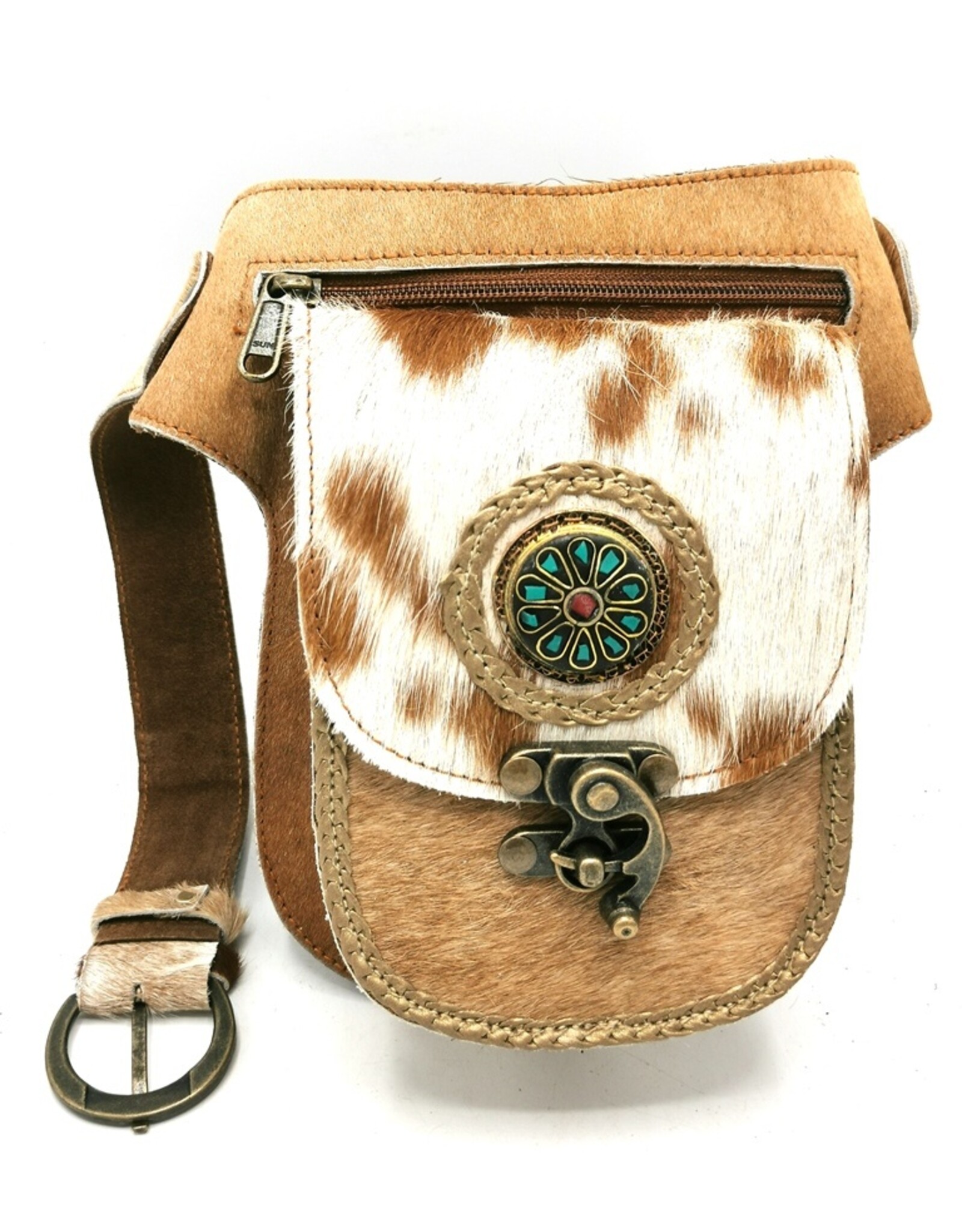 Trukado Leather Festival bags, waist bags and belt bags - Waist bag Cowhide with Vintage Hook Ibiza