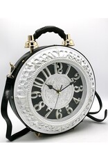 Magic Bags Fantasy bags - Clock bag with Working Clock White/Black (large)