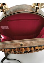 Magic Bags Fantasy tassen - Klok tas met Werkende Klok Vintage Taupe (large)