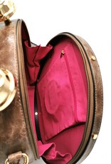Magic Bags Fantasy tassen - Klok tas met Werkende Klok Vintage Taupe (large)