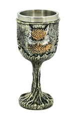 VG Tankards and goblets - Goblet Owl silver-bronze colored