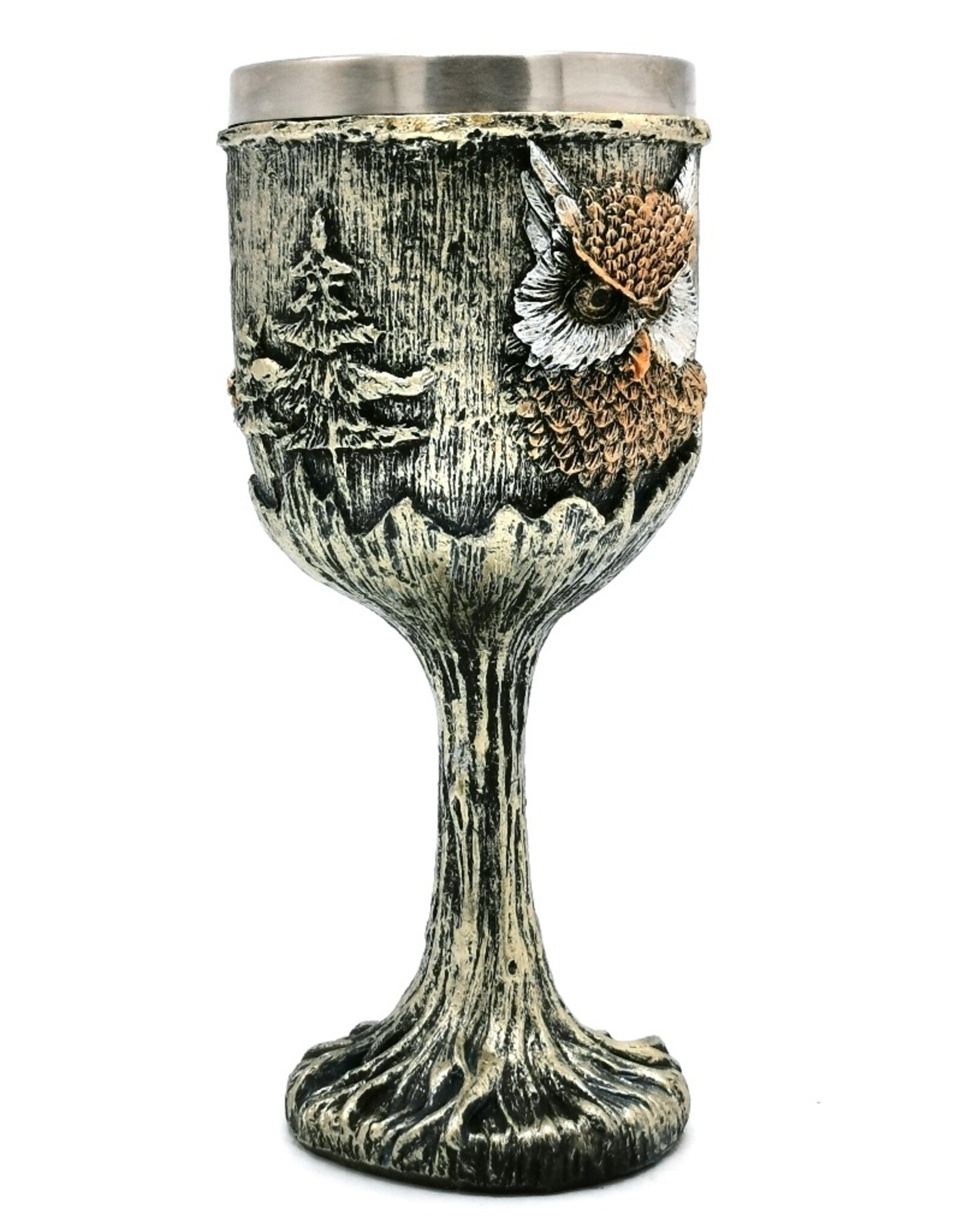 VG Tankards and goblets - Goblet Owl silver-bronze colored