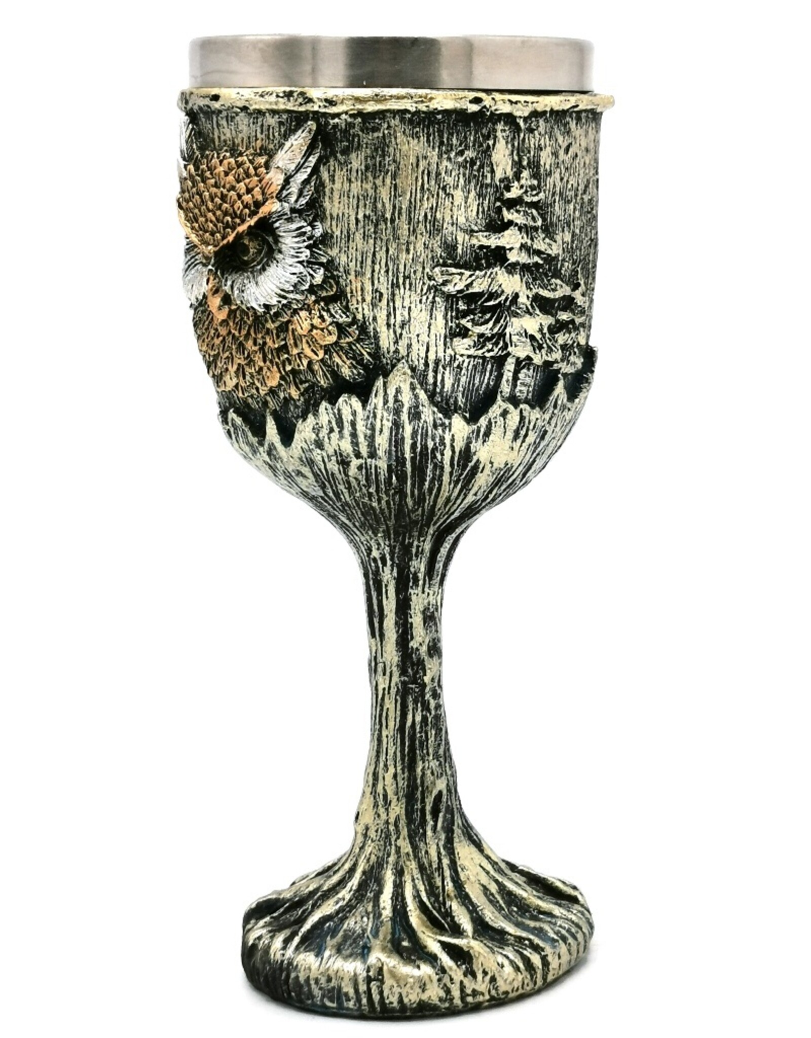 VG Tankards and goblets - Goblet Owl silver-bronze colored