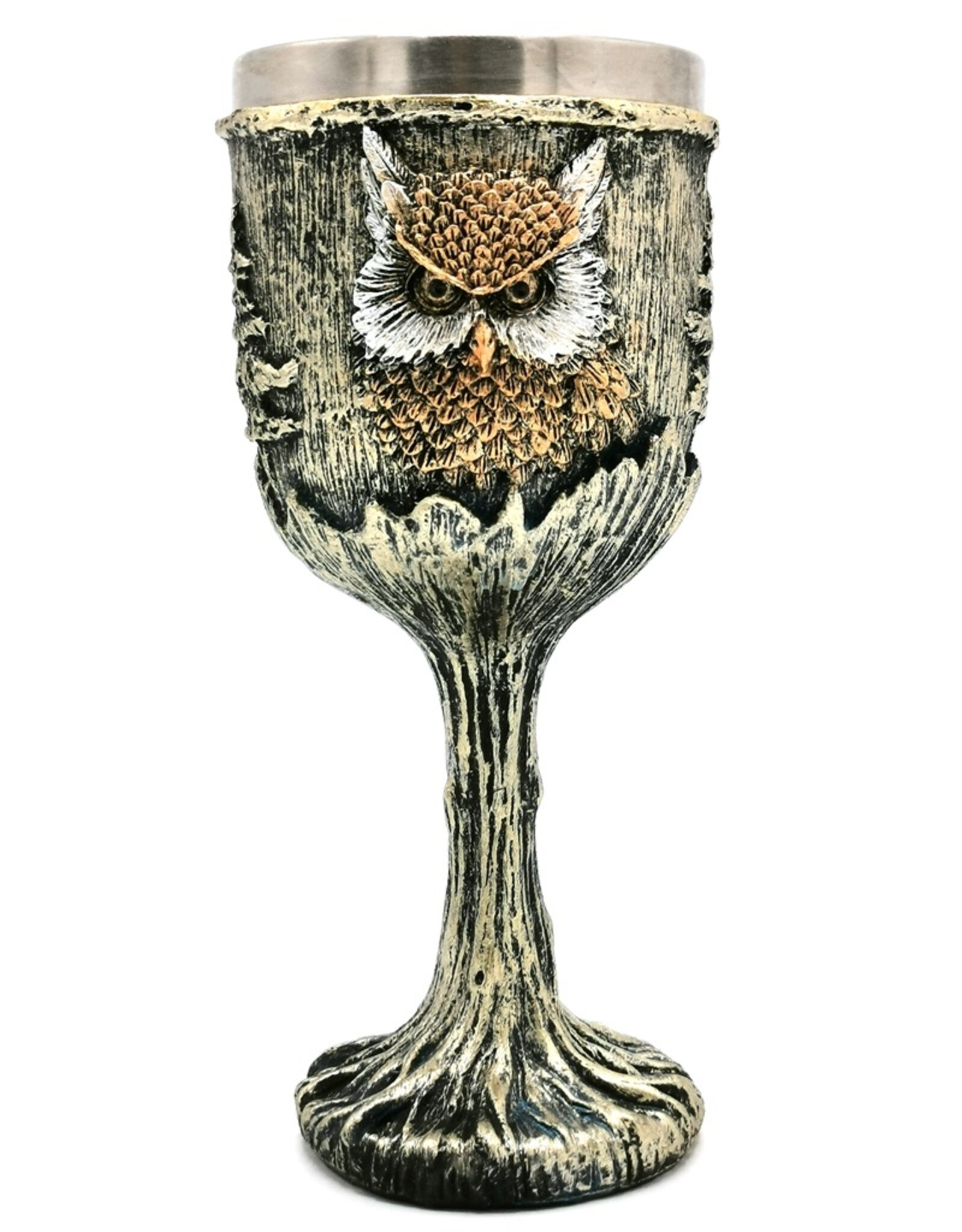 VG Tankards and goblets - Goblet Owl silver-bronze colored